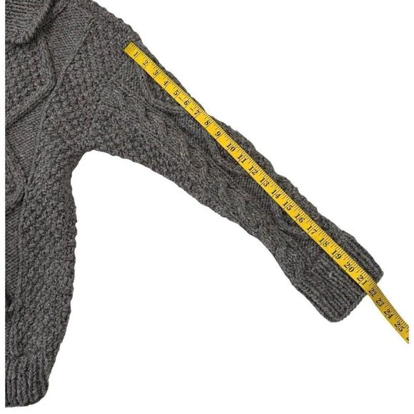 Andes Native Roots Cardigan Sweater Chunky Cable Knit Shawl Collar Llama Wool L - Picture 6 of 9